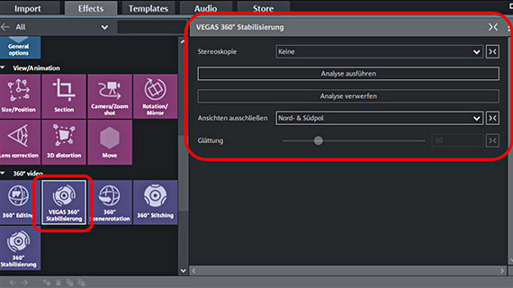 Stabilisation des vidéos à 360 degrés Boîte de dialogue pour stabilisation d'image à 360 degrés