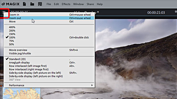 Criar áreas de fronteira Reduzir o monitor de visualização