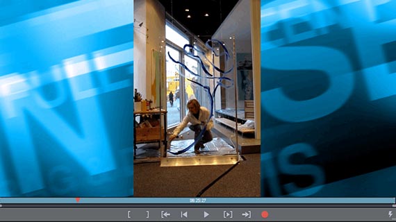 Vidéo au format portrait avec photo d'arrière-plan Vidéo pivotée avec effets de bordure