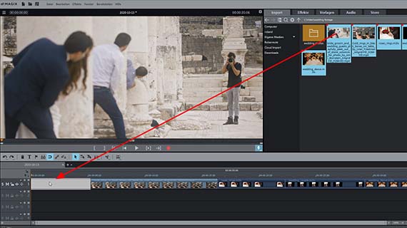 Drag & Drop von Hochzeitsvideos Hochzeitsvideo per Drag & Drop importieren