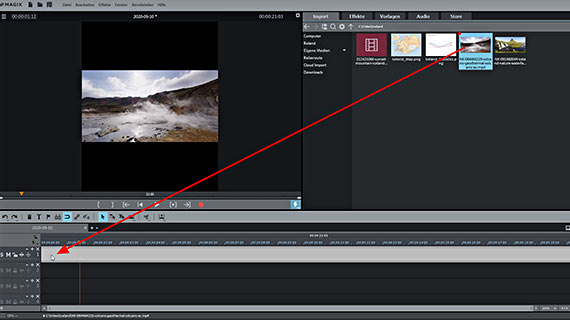 Video für Instagram Video per Drag & Drop importieren