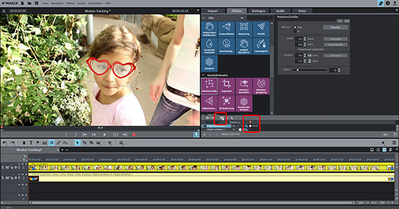 Manuelles Motion Tracking: Start-Keyframe setzen Manuelles Motion Tracking per Keyframe-Animation