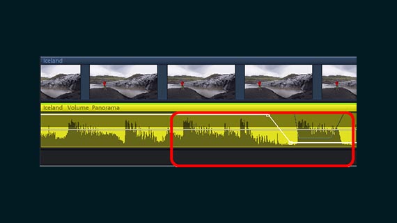 Edit audio with track curves Edit volume & panorama