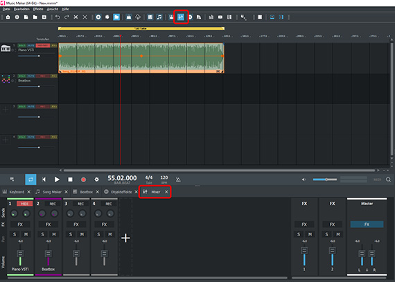 Mixer Sound mit dem Mixer abmischen